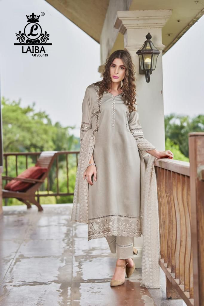 Laiba Am 119 Nx Pure Georgette Festive Wear Ready Made Suit Collection